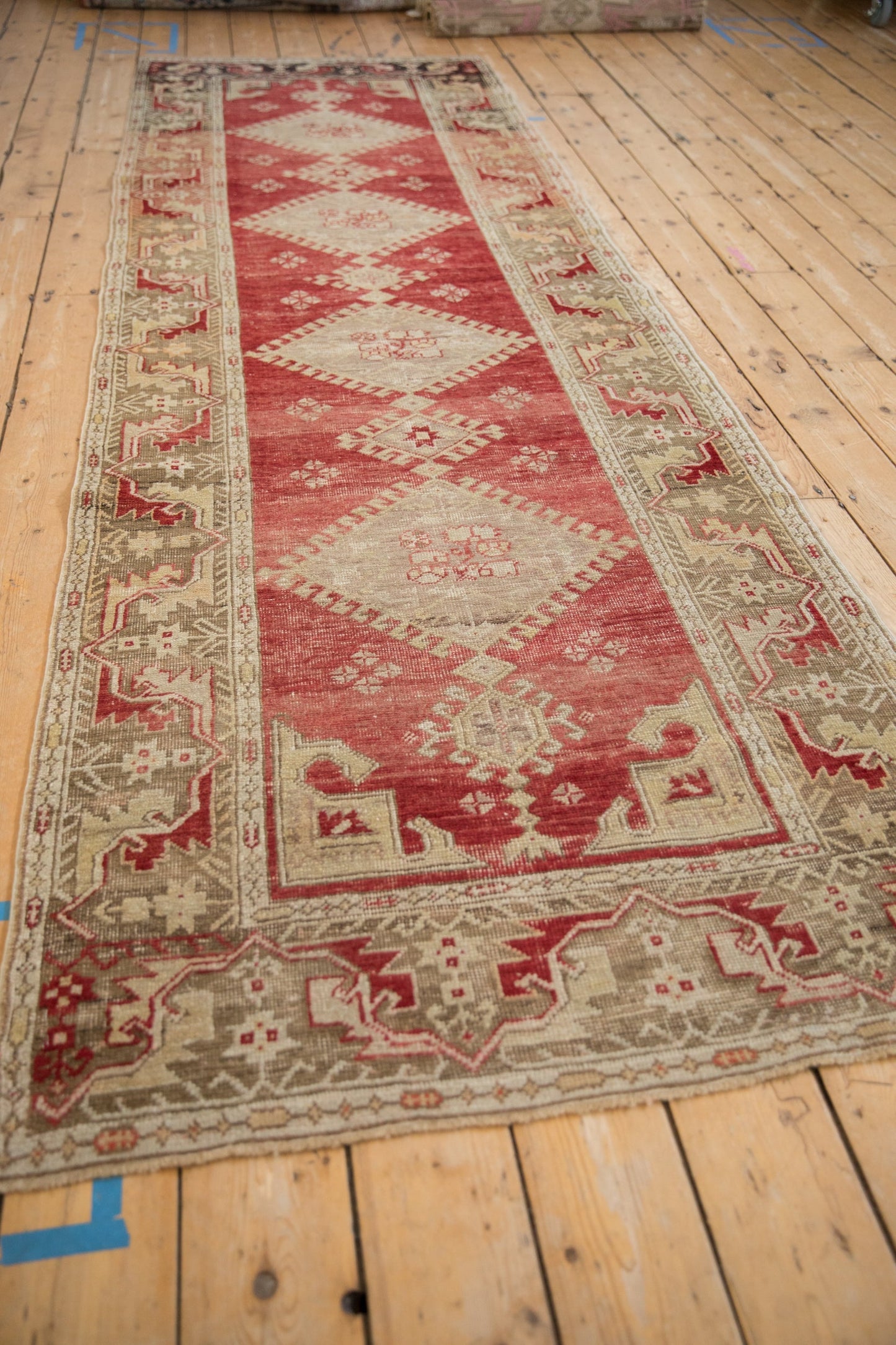 3.5x11 Vintage Distressed Oushak Rug Runner