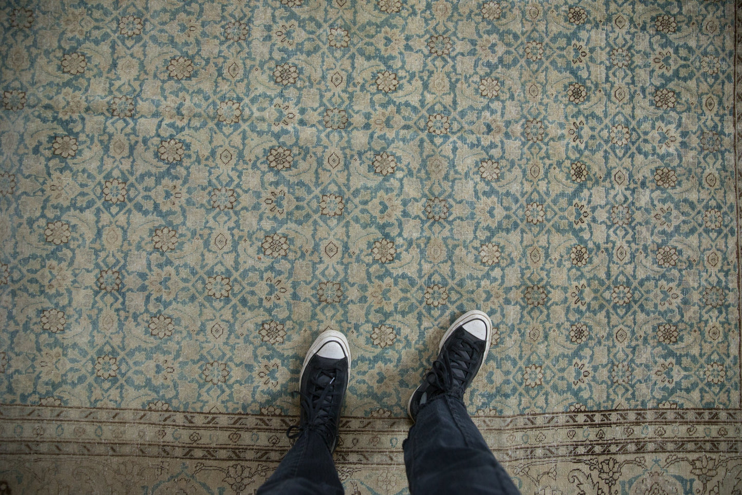 7x10 Vintage Distressed Tabriz Carpet