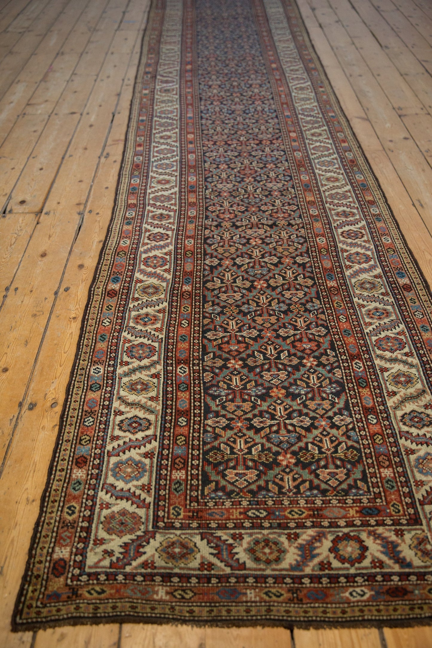 3.5x15.5 Antique Fine Malayer Rug Runner