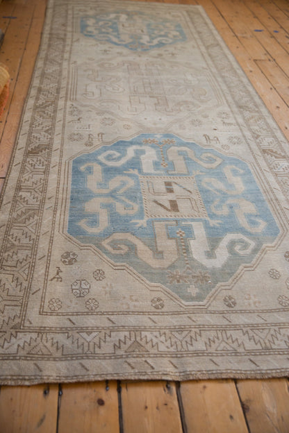 4x10.5 Vintage Distressed Caucasian Rug Runner