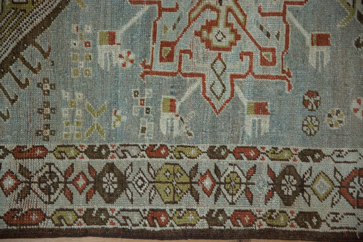 3.5x17 Vintage Distressed Karaja Rug Runner