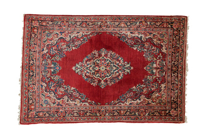 3.5x5 Vintage Sarouk Rug