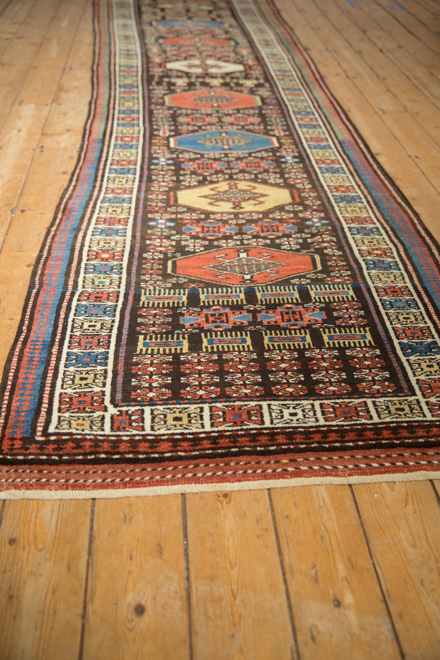 3.5x12.5 Vintage Kurdish Rug Runner