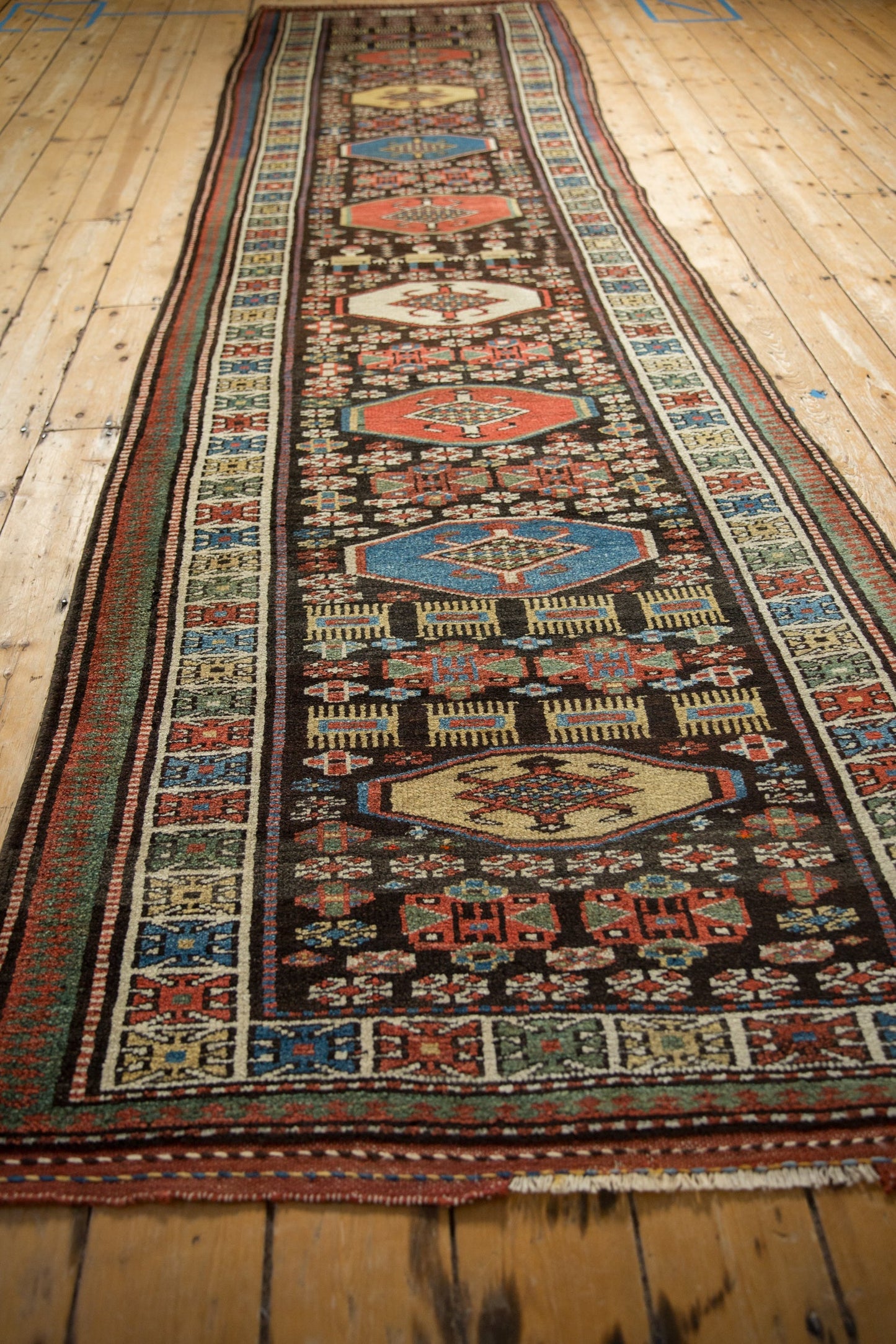 3.5x12.5 Vintage Kurdish Rug Runner