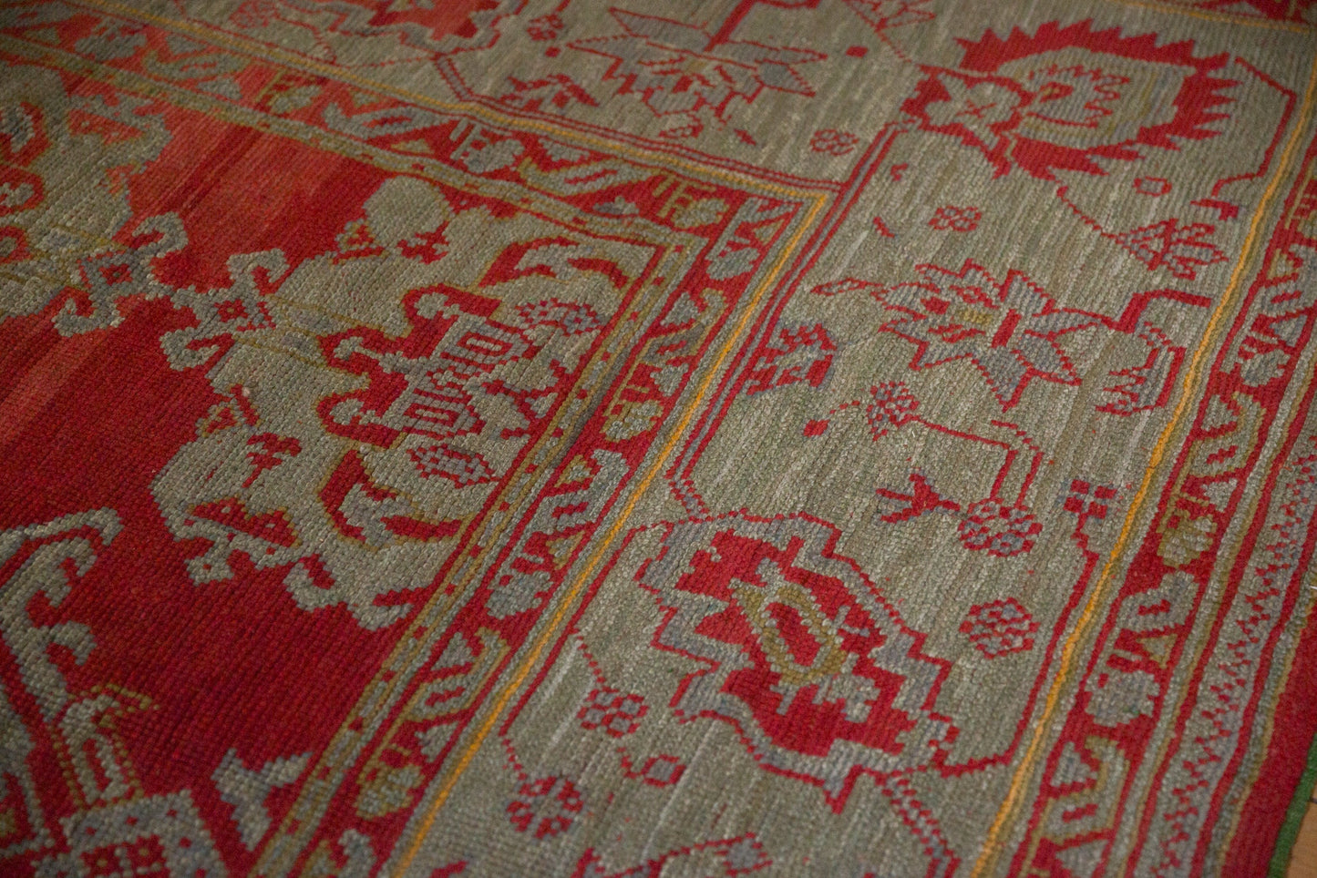 13.5x15 Antique Oushak Square Carpet