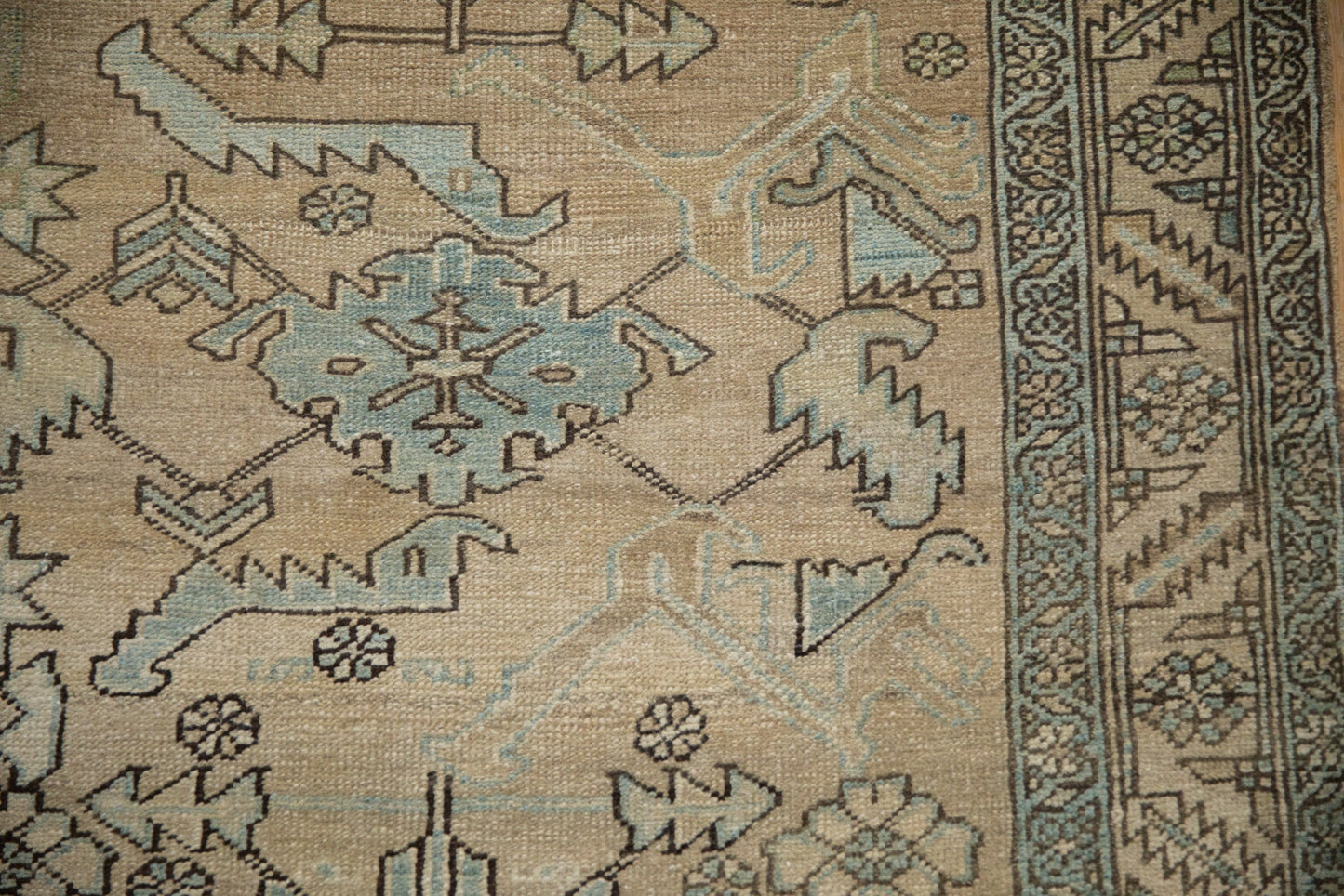 3.5x14.5 Vintage Distressed Heriz Rug Runner