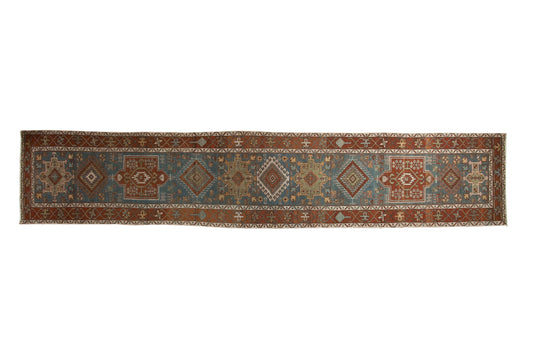3x14.5 Vintage Distressed Karaja Rug Runner