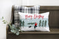 Merry Christmas with Man Carrying Tree- 12x20 inch pillow cover #24
