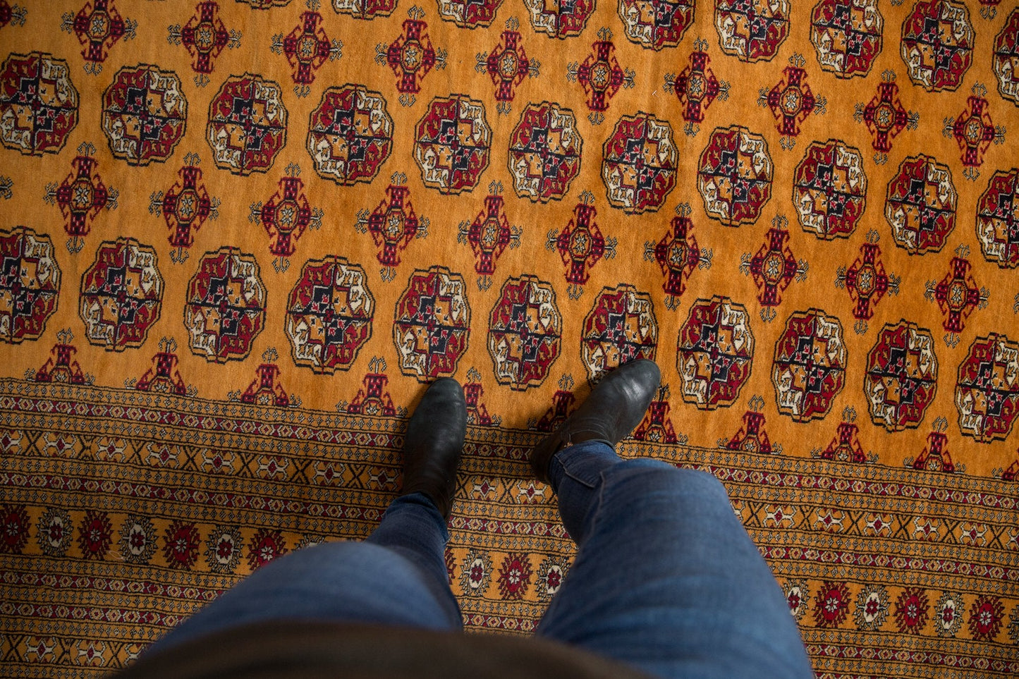 10x14 Vintage Fine Pakistani Bokhara Design Carpet