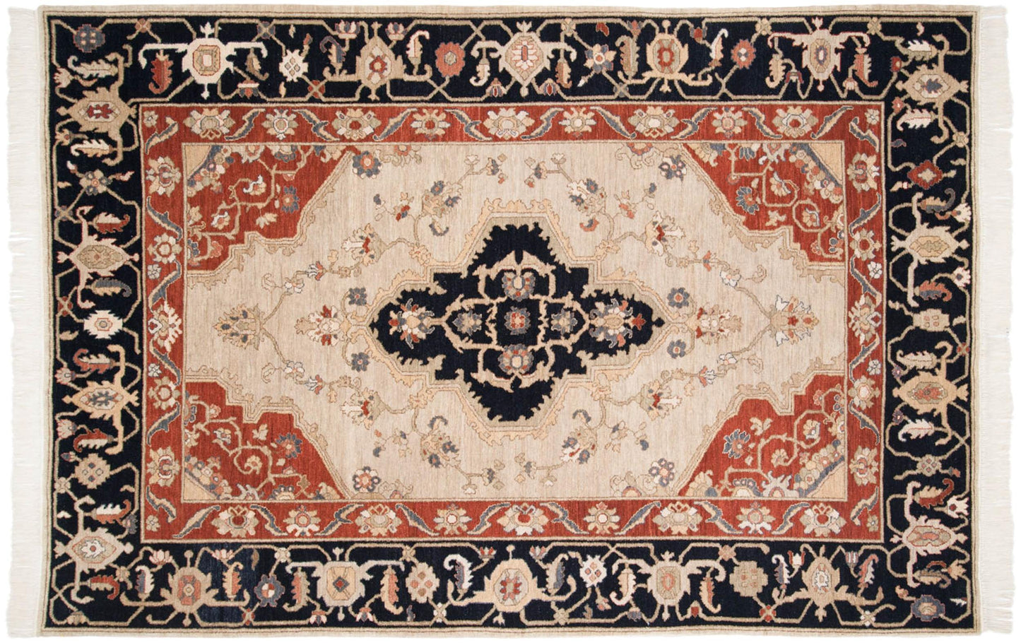 6x9 Vintage Armenian Serapi Design Carpet