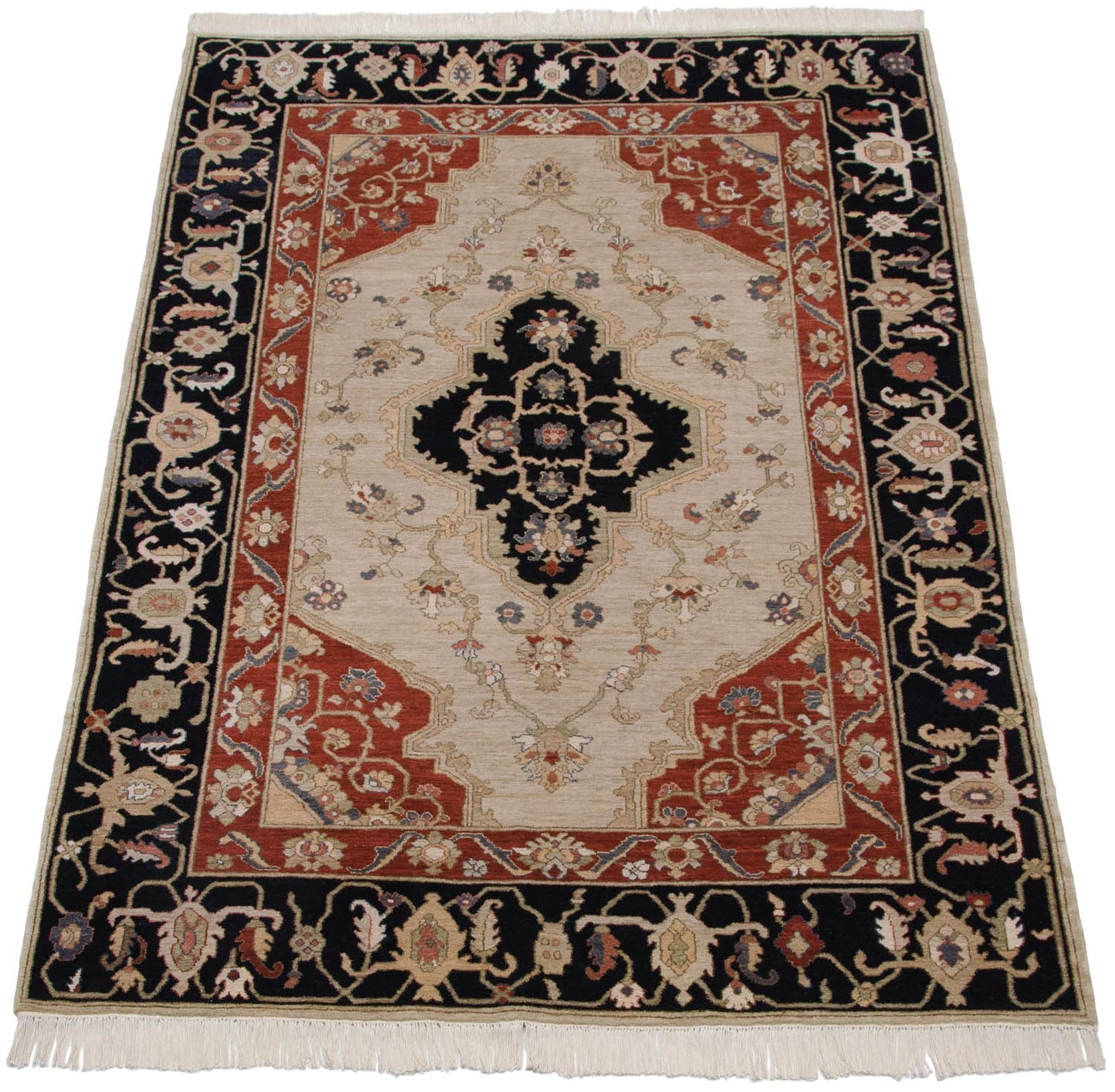 6x9 Vintage Armenian Serapi Design Carpet
