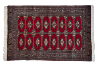 4x6 Vintage Fine Pakistani Turkmen Design Rug