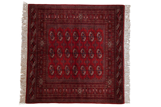 5x5 Vintage Fine Bokhara Square Rug