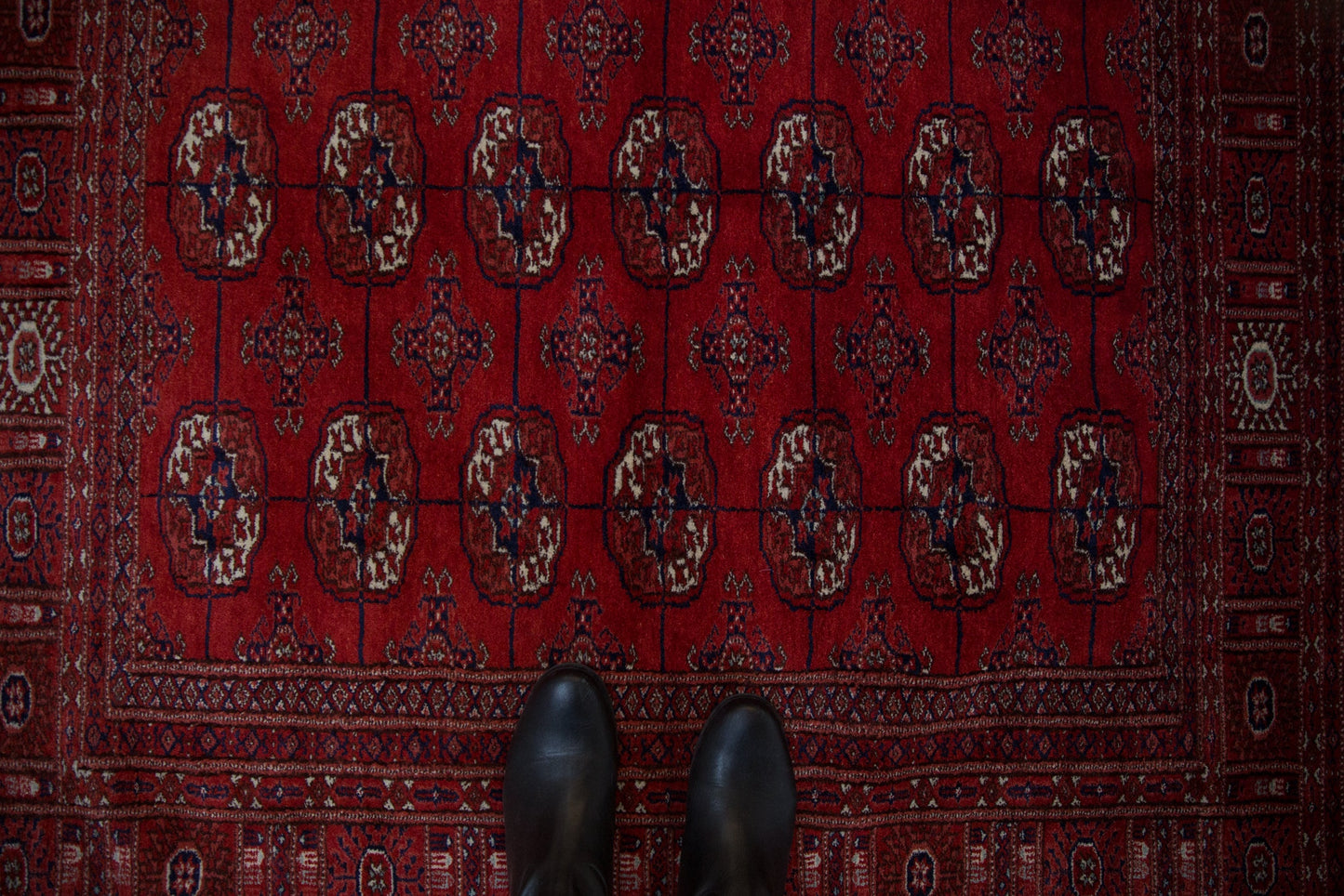 5x5 Vintage Fine Bokhara Square Rug
