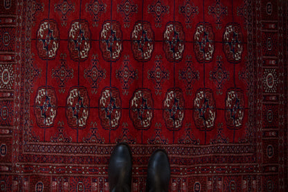 5x5 Vintage Fine Bokhara Square Rug