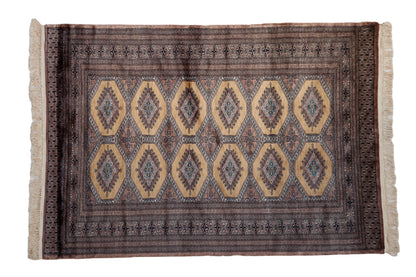 4x6 Vintage Fine Pakistani Turkmen Design Rug