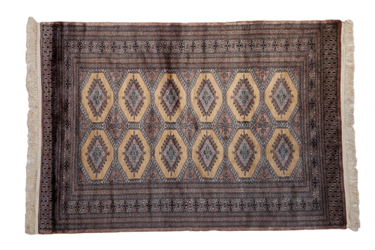 4x6 Vintage Fine Pakistani Turkmen Design Rug