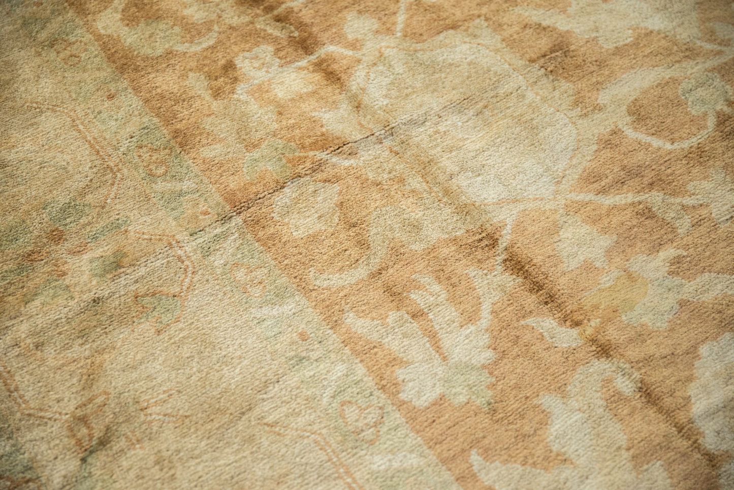 RESERVED 10x14 Vintage Gold Wash Indian Oushak Design Carpet