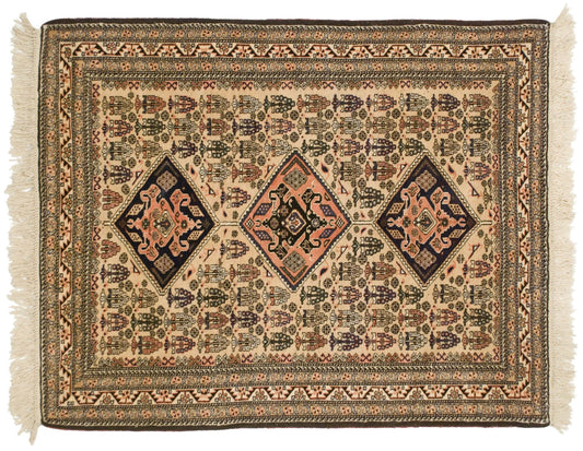 4.5x5.5 Vintage Ardebil Square Rug