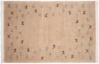 6x9 New Indian Folk Art Design Carpet