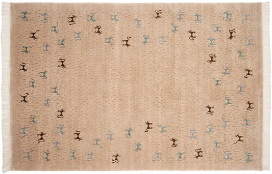 6x9 New Indian Folk Art Design Carpet