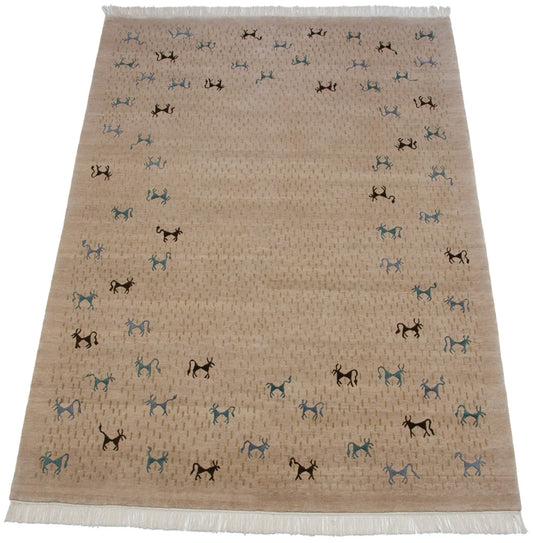 6x9 New Indian Folk Art Design Carpet