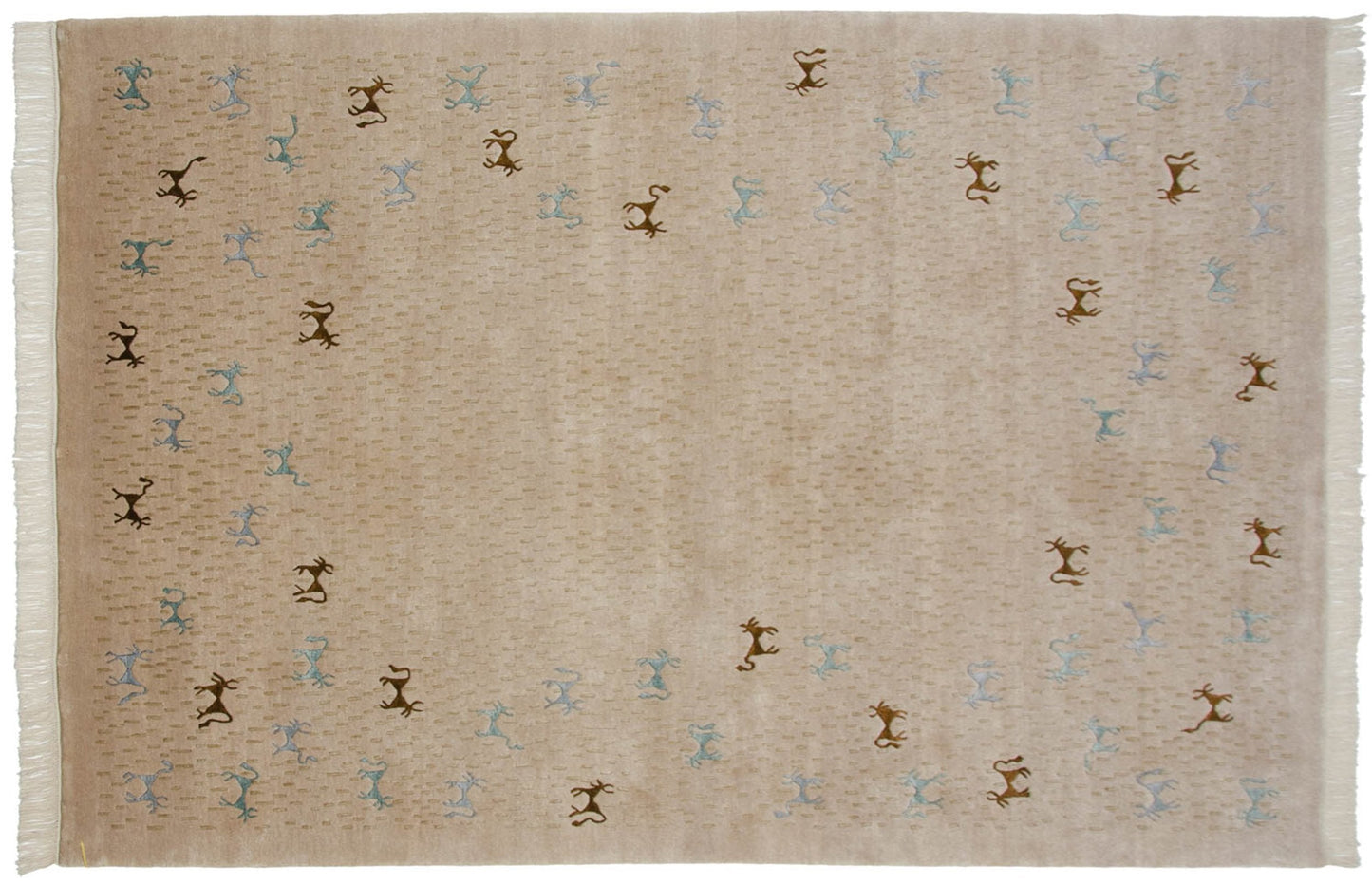 6x9 New Indian Folk Art Design Carpet