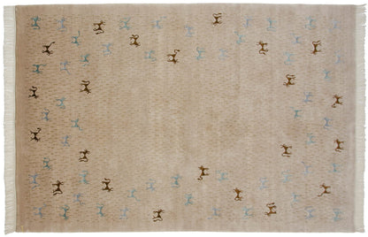 6x9 New Indian Folk Art Design Carpet