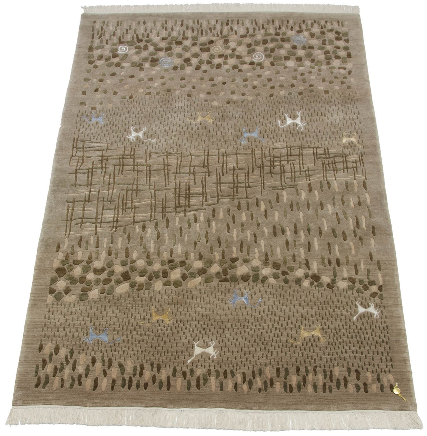 6x9 New Indian Folk Art Design Carpet