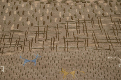 6x9 New Indian Folk Art Design Carpet