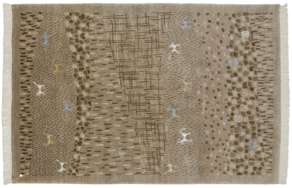 6x9 New Indian Folk Art Design Carpet