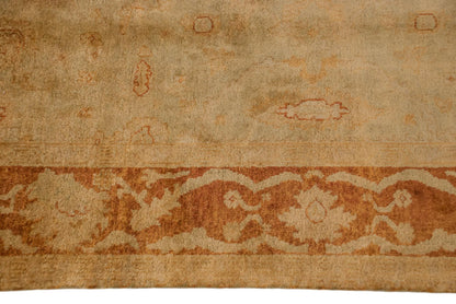 6x9 New Gold Wash Indian Oushak Design Carpet