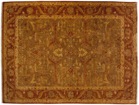 RESERVED 10x13.5 New Gold Wash Indian Oushak Design Carpet
