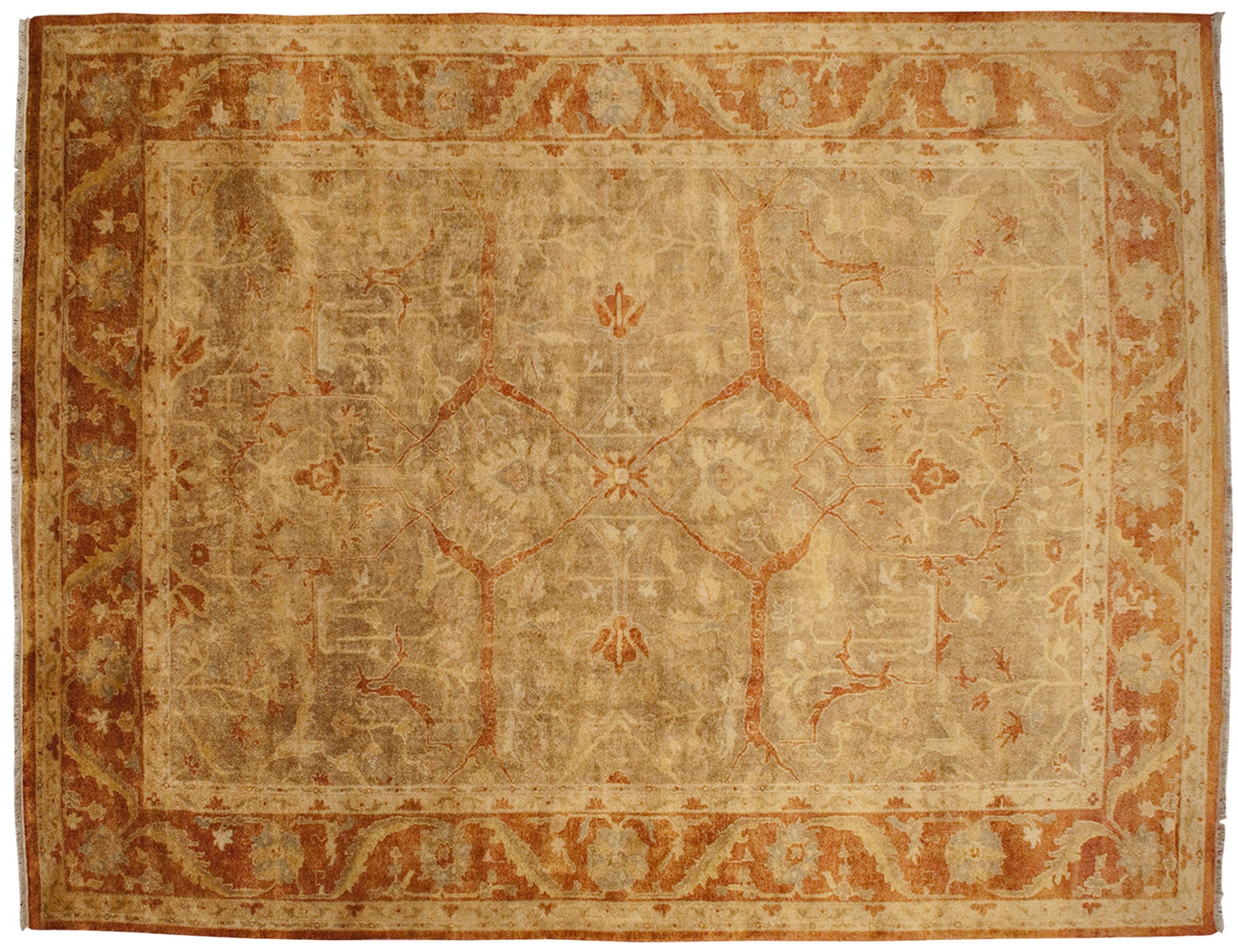 RESERVED 10x13.5 New Gold Wash Indian Oushak Design Carpet