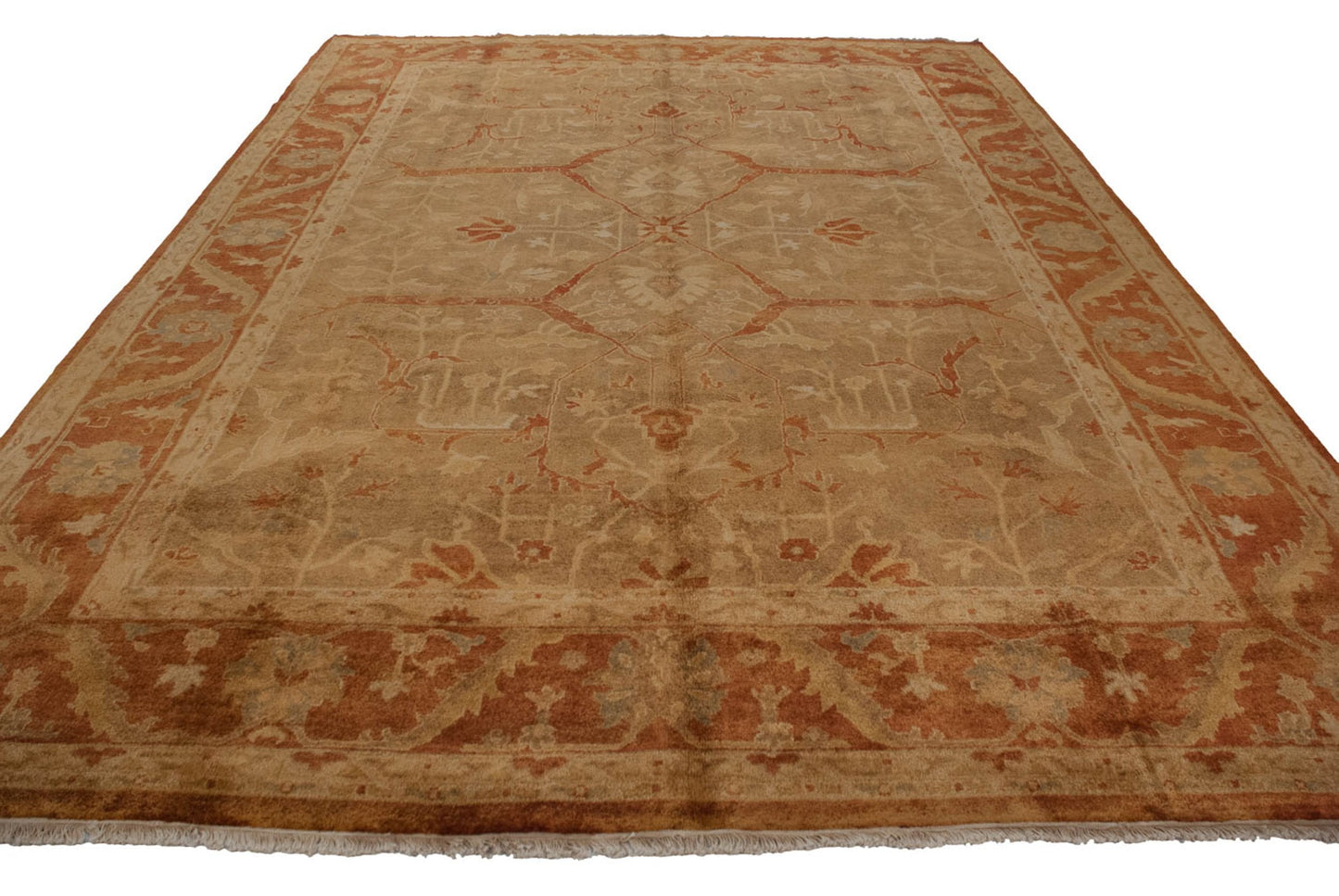 RESERVED 10x13.5 New Gold Wash Indian Oushak Design Carpet