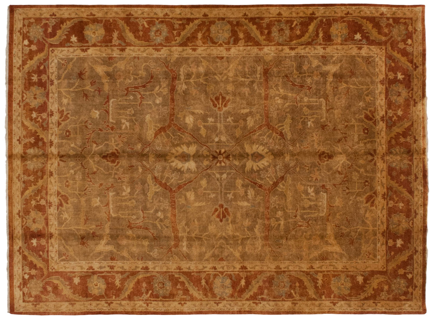 RESERVED 10x13.5 New Gold Wash Indian Oushak Design Carpet