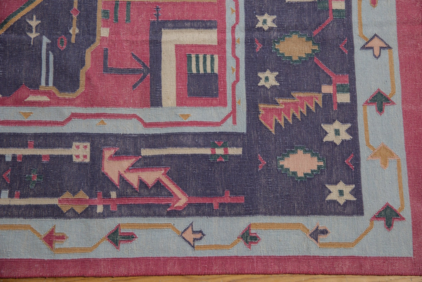6x9 Vintage Stone Wash Dhurrie Carpet
