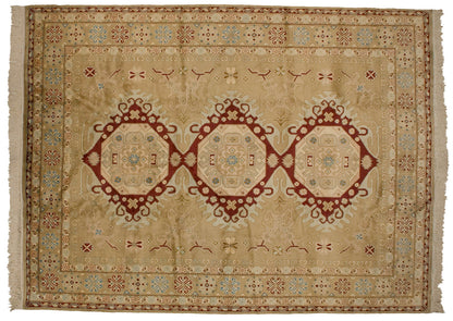 9x12 Vintage Distressed Bulgarian Caucasian Design Carpet