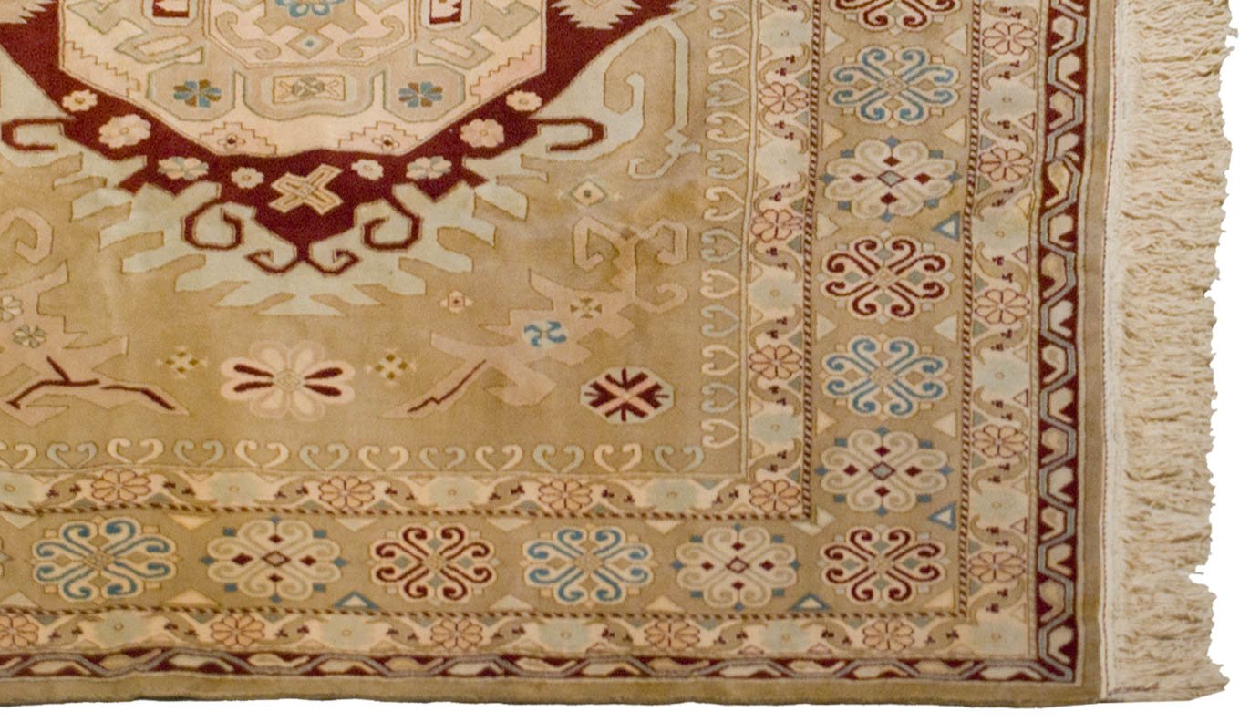 9x12 Vintage Distressed Bulgarian Caucasian Design Carpet