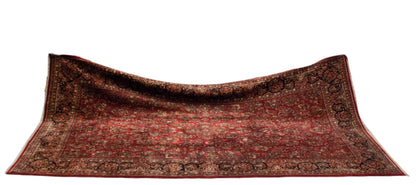 10.5x18.5 Vintage American Sarouk Carpet
