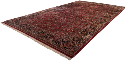 10.5x18.5 Vintage American Sarouk Carpet