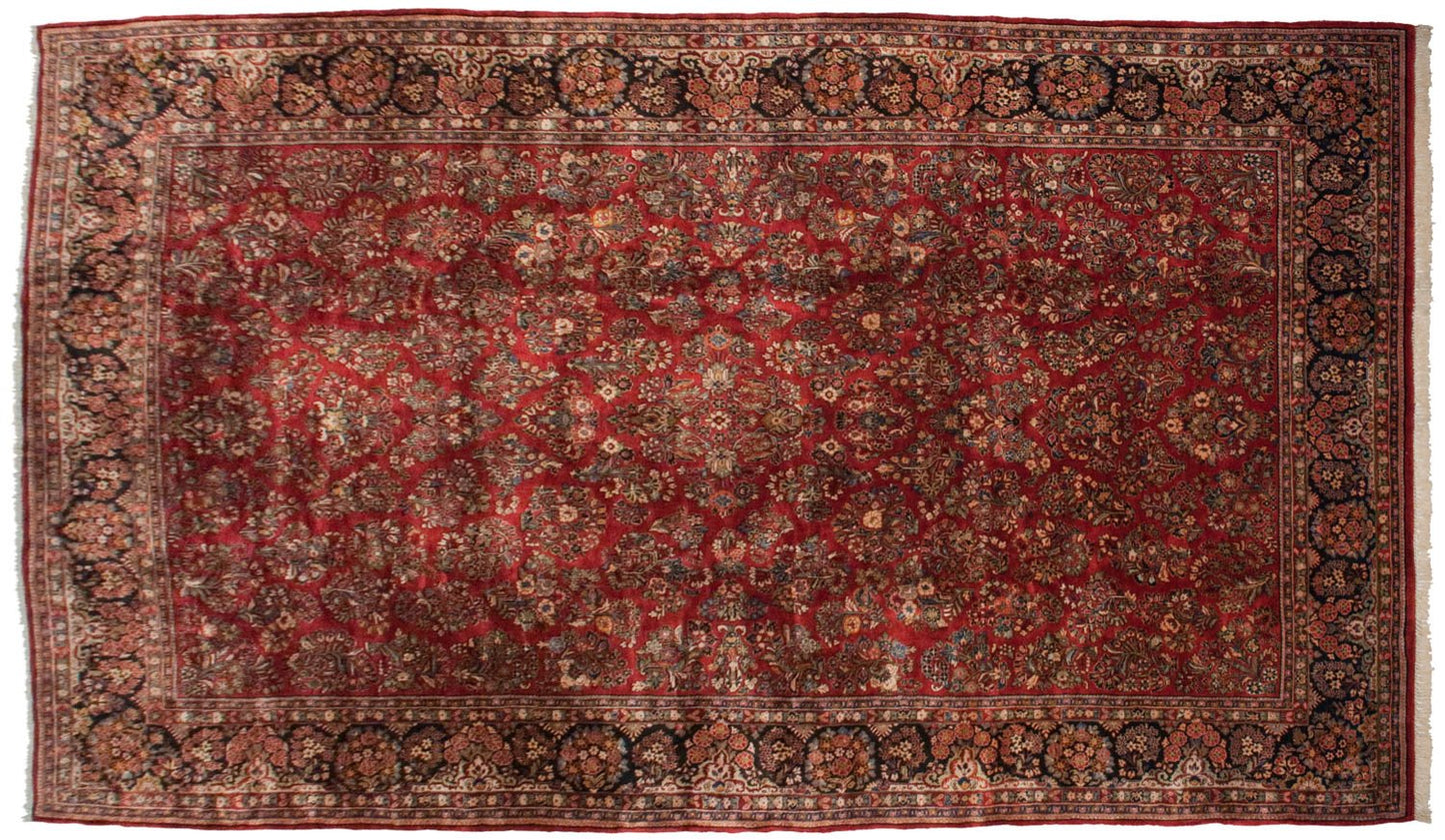 10.5x18.5 Vintage American Sarouk Carpet