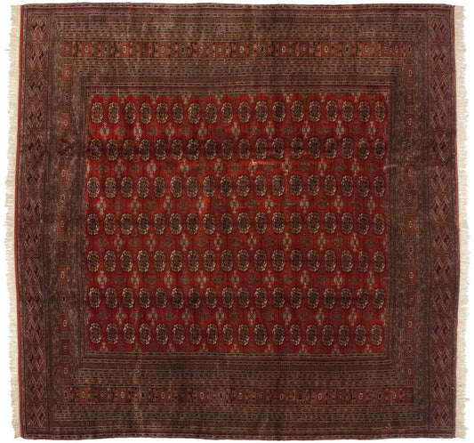 12x12.5 Vintage Fine Bokhara Square Carpet
