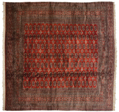 12x12.5 Vintage Fine Bokhara Square Carpet