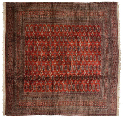 12x12.5 Vintage Fine Bokhara Square Carpet