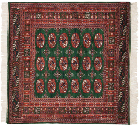 4x4 Vintage Fine Bokhara Square Rug