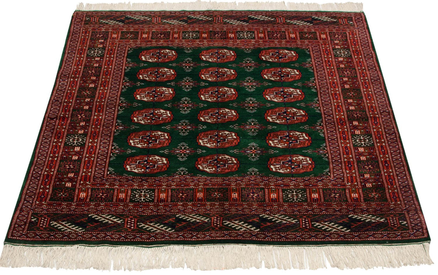 4x4 Vintage Fine Bokhara Square Rug