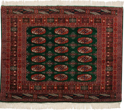 4x4 Vintage Fine Bokhara Square Rug