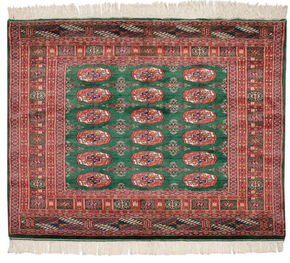 4x4 Vintage Fine Bokhara Square Rug