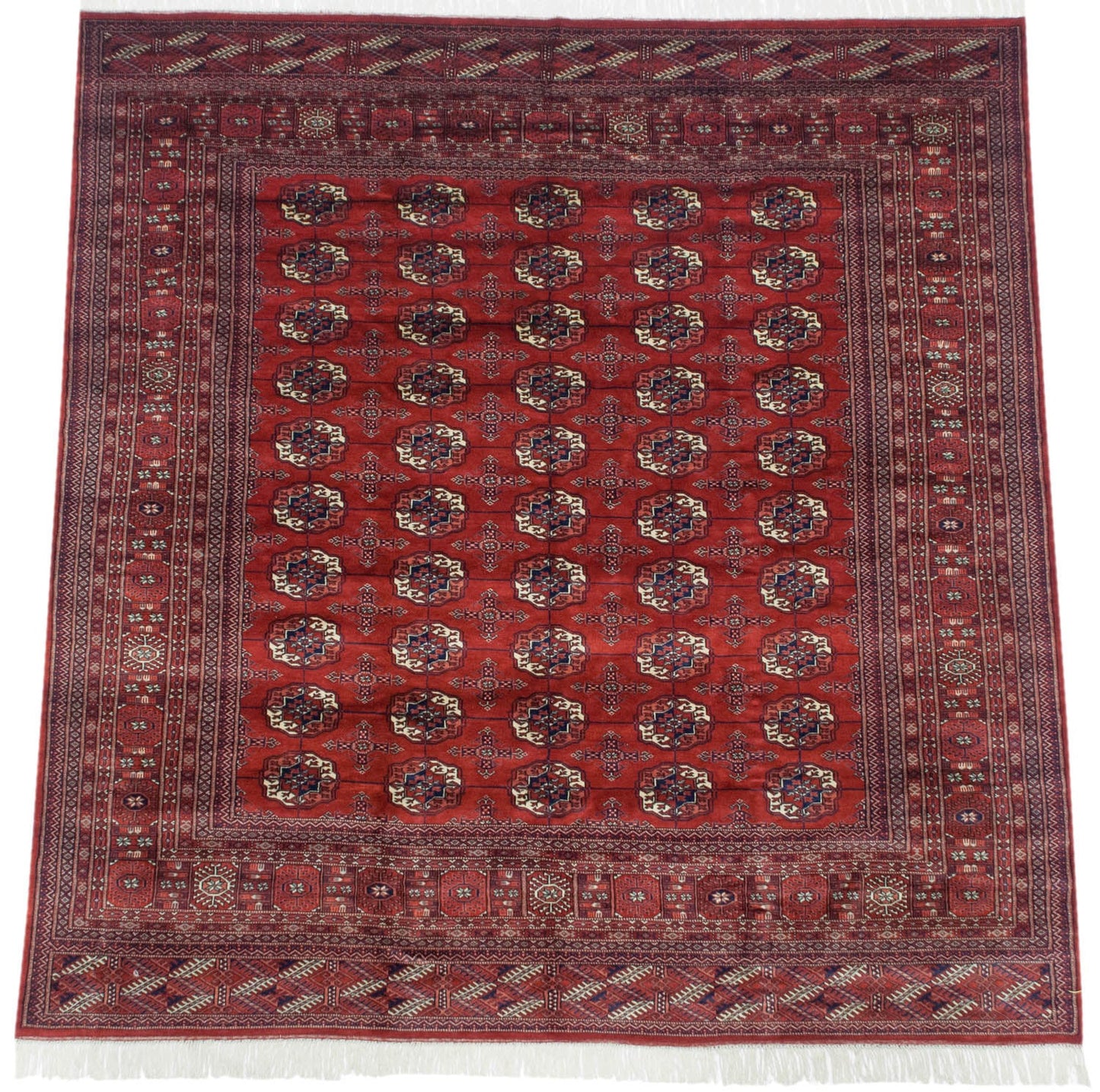 8x8.5 Vintage Fine Bokhara Square Carpet